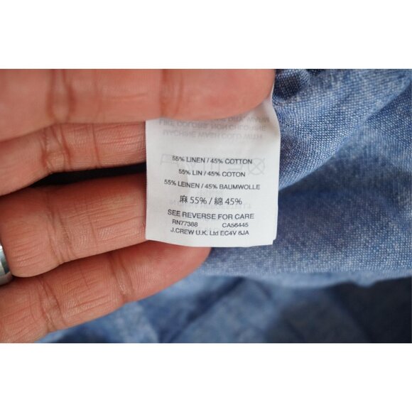 Crewcuts Girls Blue Chambray Peplum Top - Size 10 - Picture 5 of 7